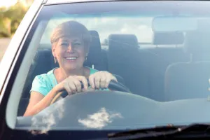 happy senior driver